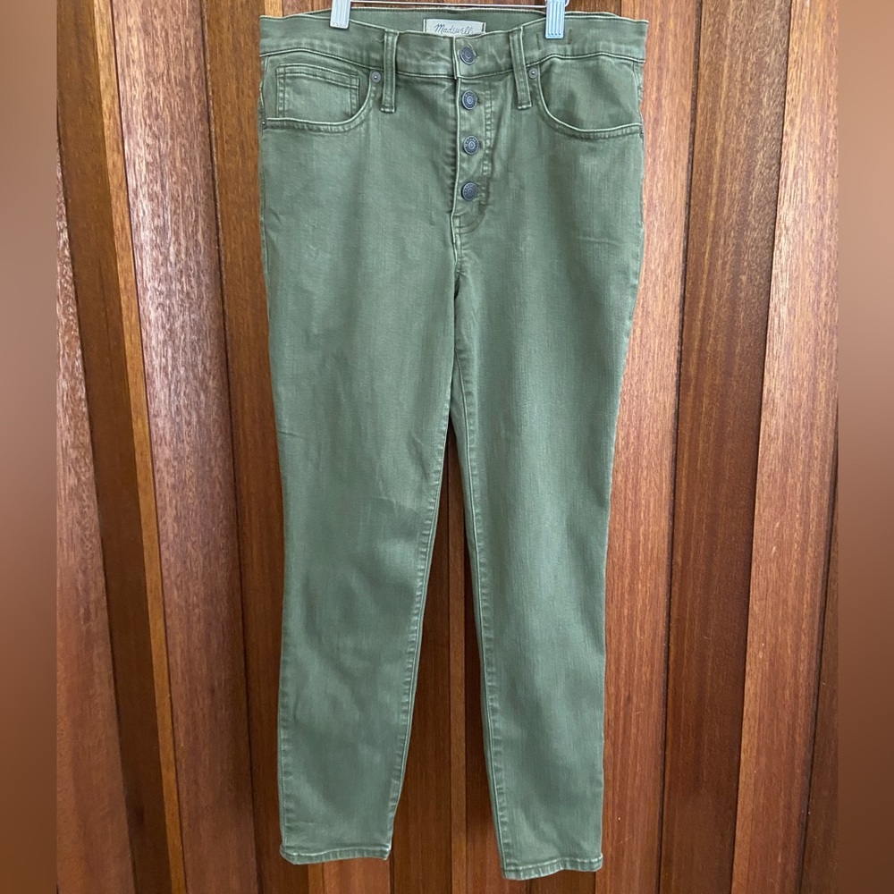 Madewell High Waisted Skinny Green Pants